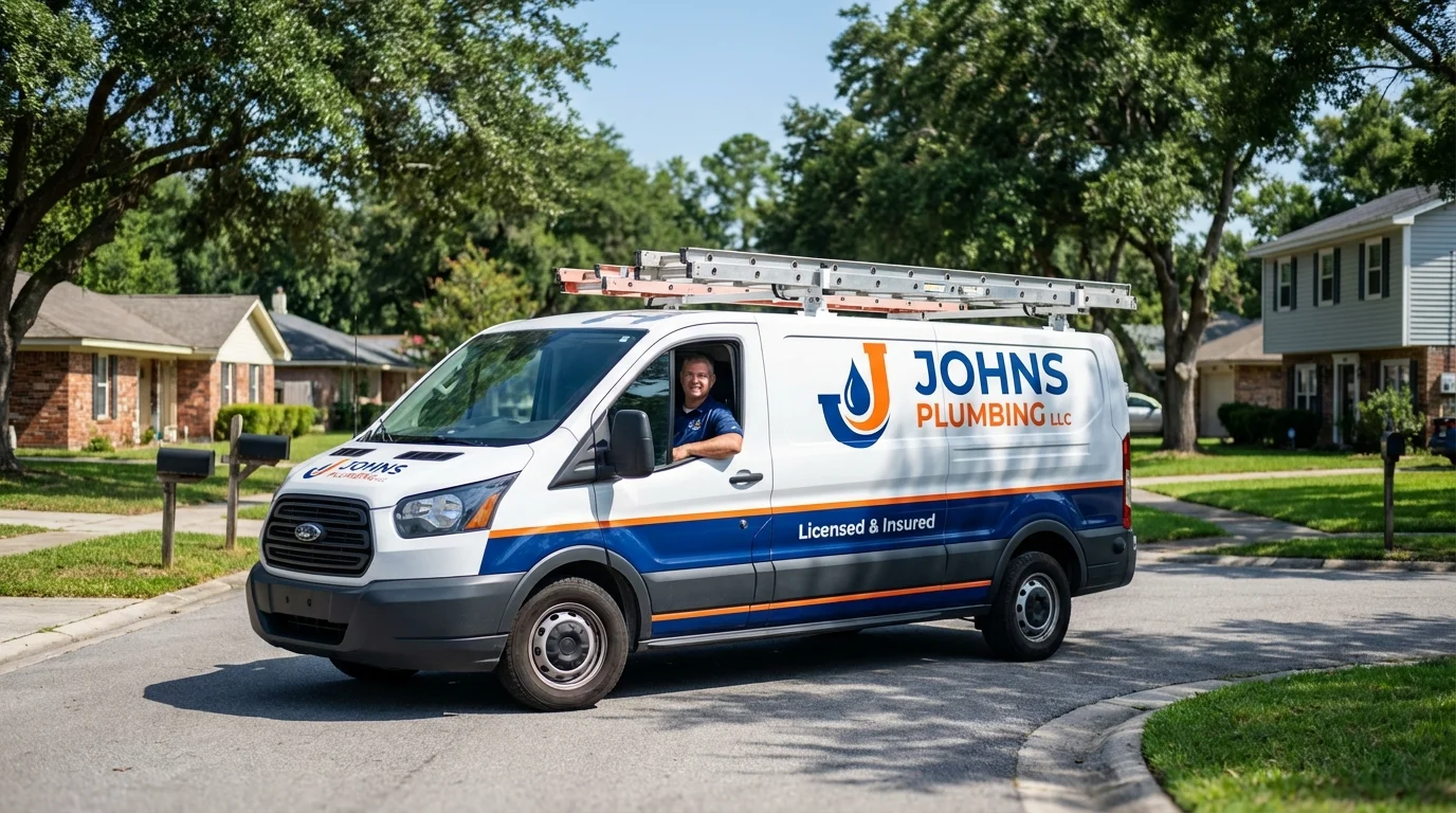 Johns Plumbing LLC service van in Allendale, NJ