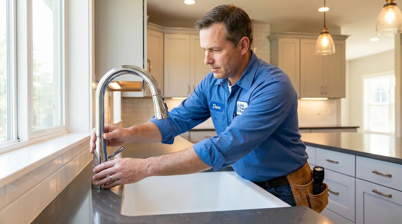 Kitchen faucet installation by Johns Plumbing LLC in Allendale